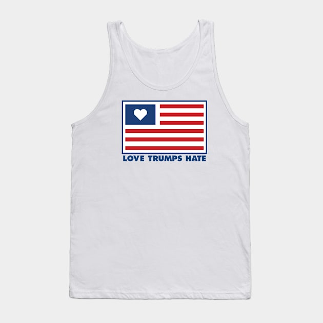 Love Trumps Hate American Flag Shirt Tank Top by FeministShirts